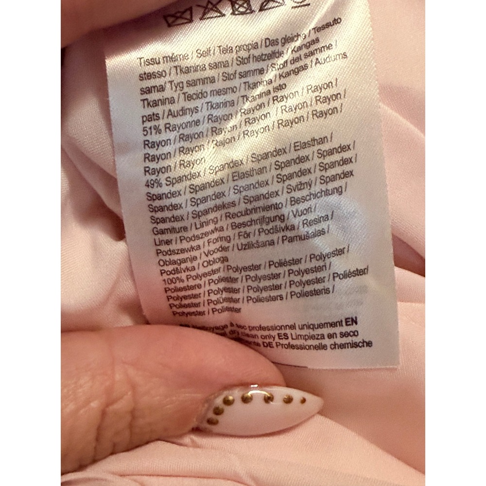 ML Monique Lhuillier Pink Faille Open Back Midi Dress 12 Bow Straps Cocktail - Picture 7 of 7